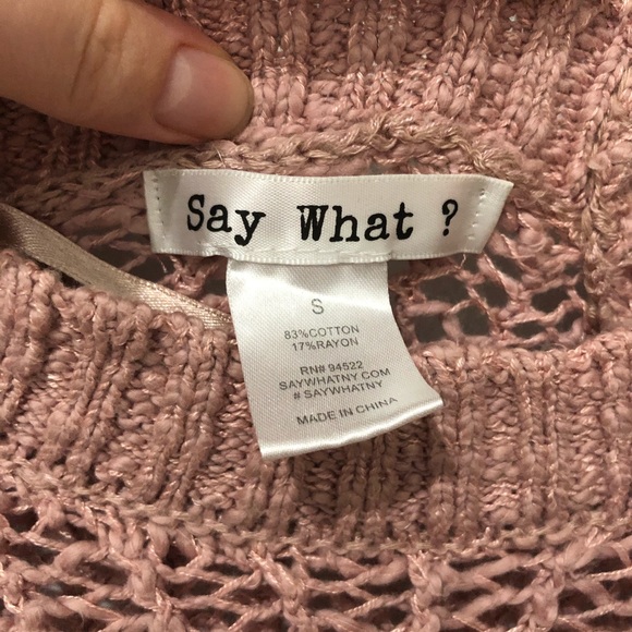 Pink Knit Cozy Sweater by Say What? S - Picture 2 of 5